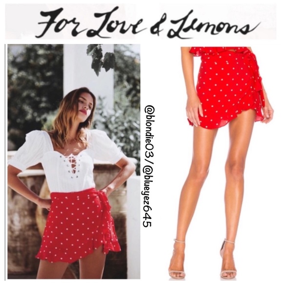 For Love And Lemons Pants - For Love and Lemons “Natalia” Dot Skort M NWT